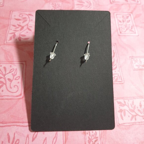 Colorful Chain Link Drop Earrings Pink Blue White Bead Baby Reveal Trans Pride - Picture 4 of 4